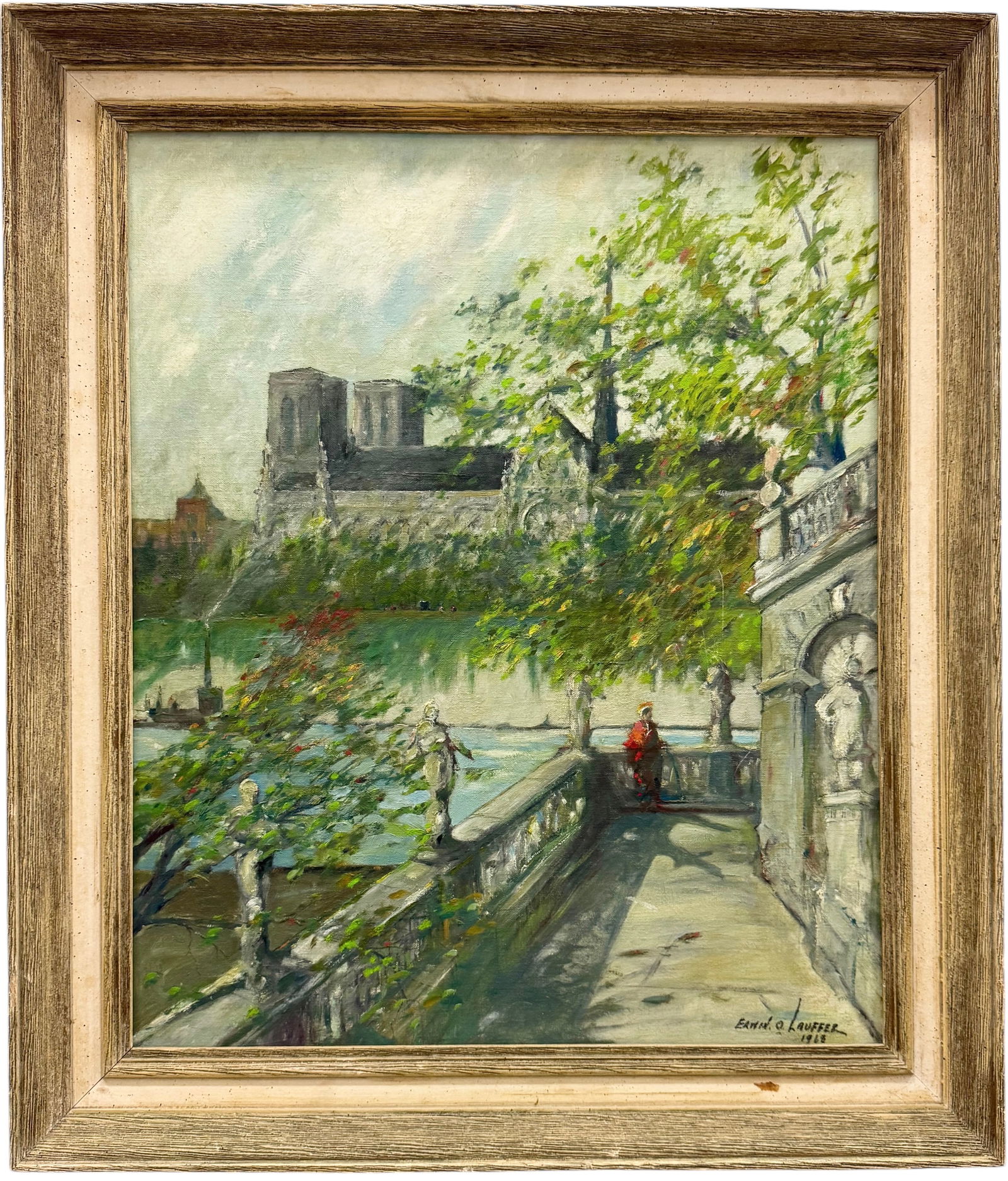 ERWIN LAUFFER (1899-1977, American) Paris, Notre Dame Cathedral, Cleveland Artist (1 of 5)