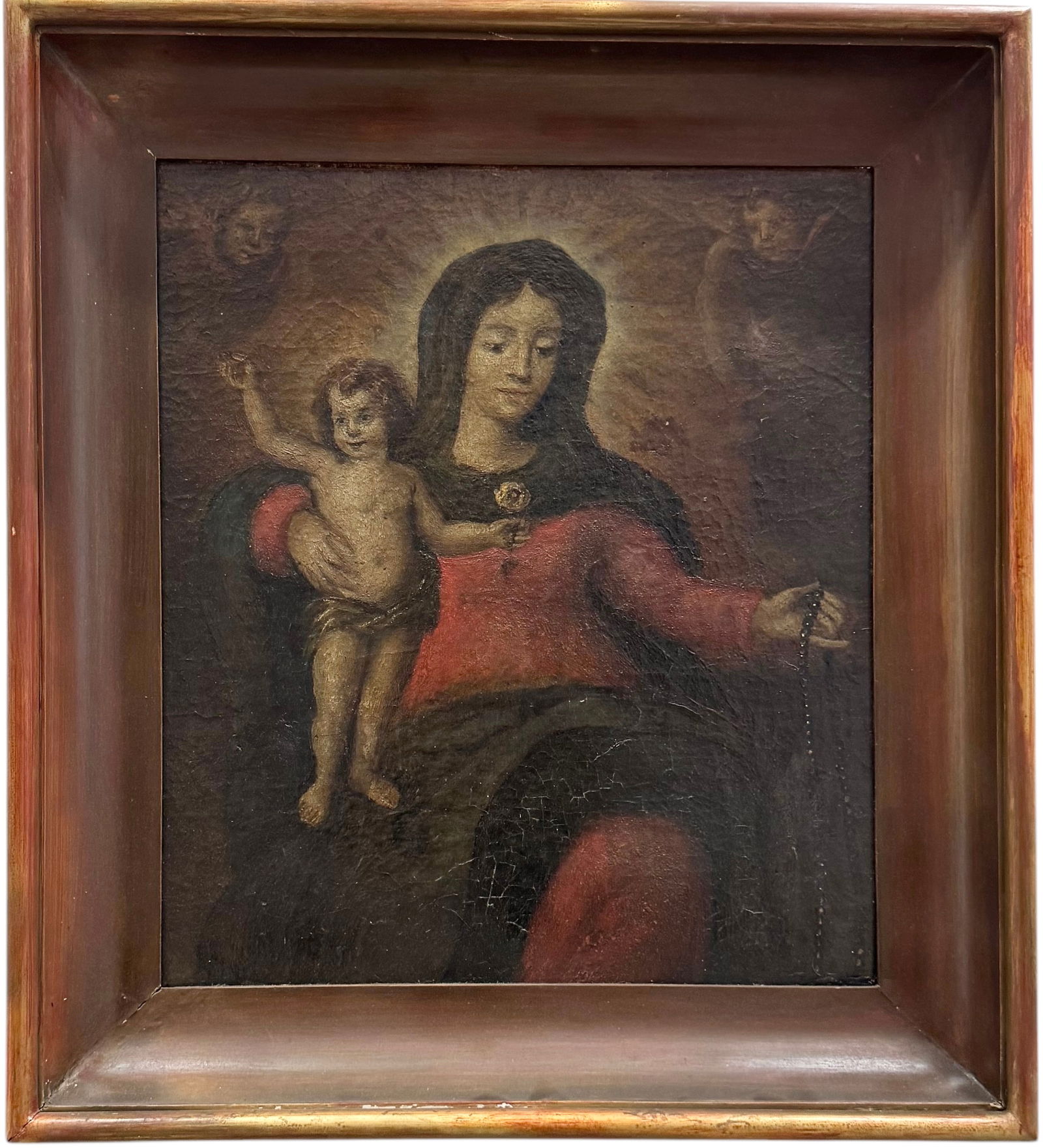 Circa 19th Century Mexican School Madonna & Child Oil Painting (1 of 4)