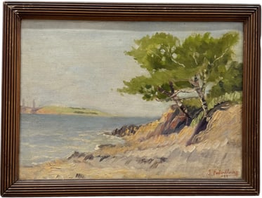 Early 20th Century Impressionist European School Coastal Landscape, Illegibly Signed