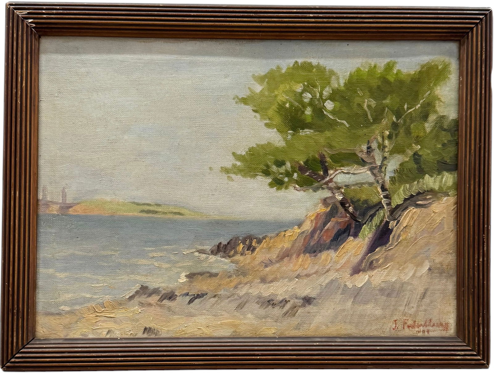 Early 20th Century Impressionist European School Coastal Landscape, Illegibly Signed (1 of 3)