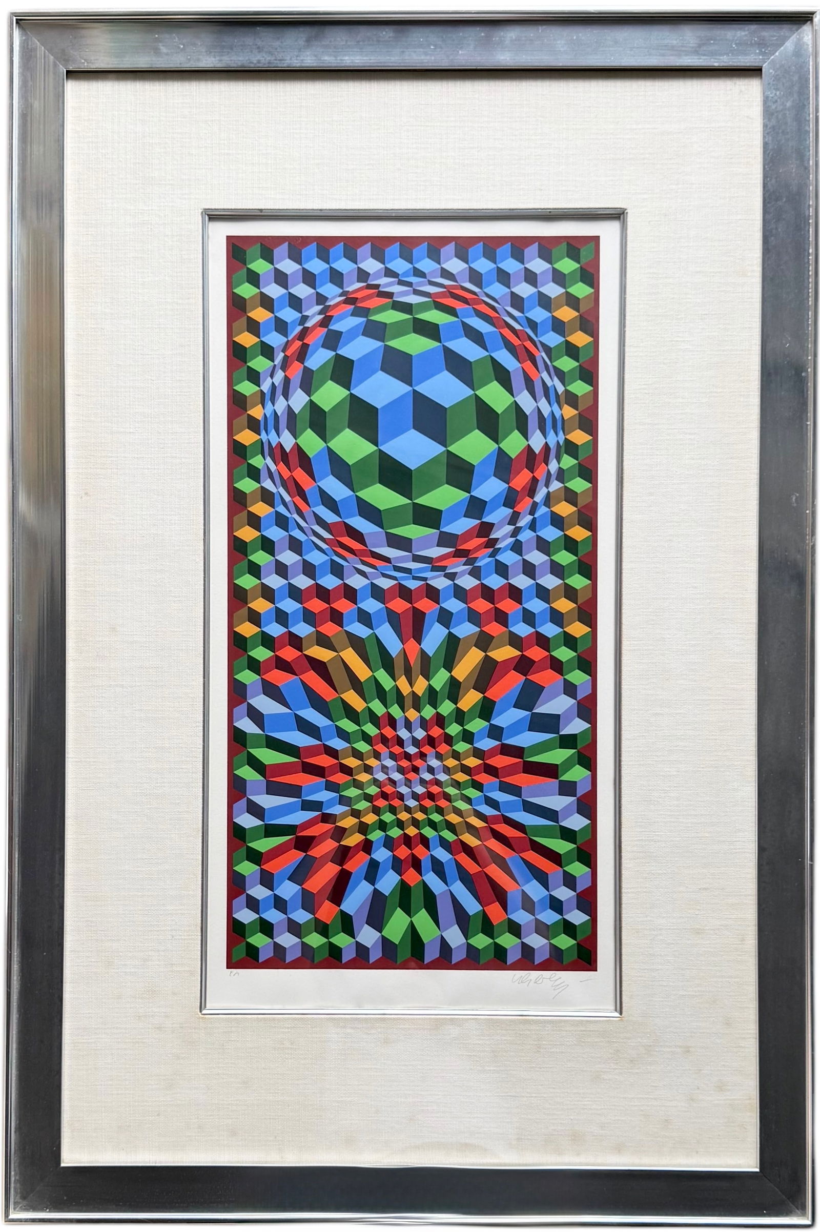 Victor Vasarely, Pencil Signed Op Art Abstract Serigraph (1 of 4)