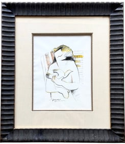 HESSAM ABRISHAMI (b 1951, Iran) Figure Holding Dove California, Florida Artist