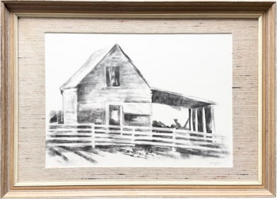 GEORGE CRESS (1921-2008, American) Tennessee Artist, North Georgia Barn, Exhibited