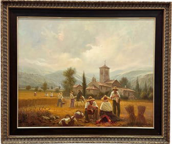 JOSE LUIS RODRIGUEZ (20th c, Spain) Madrid Artist, Impressionist Large Oil Painting