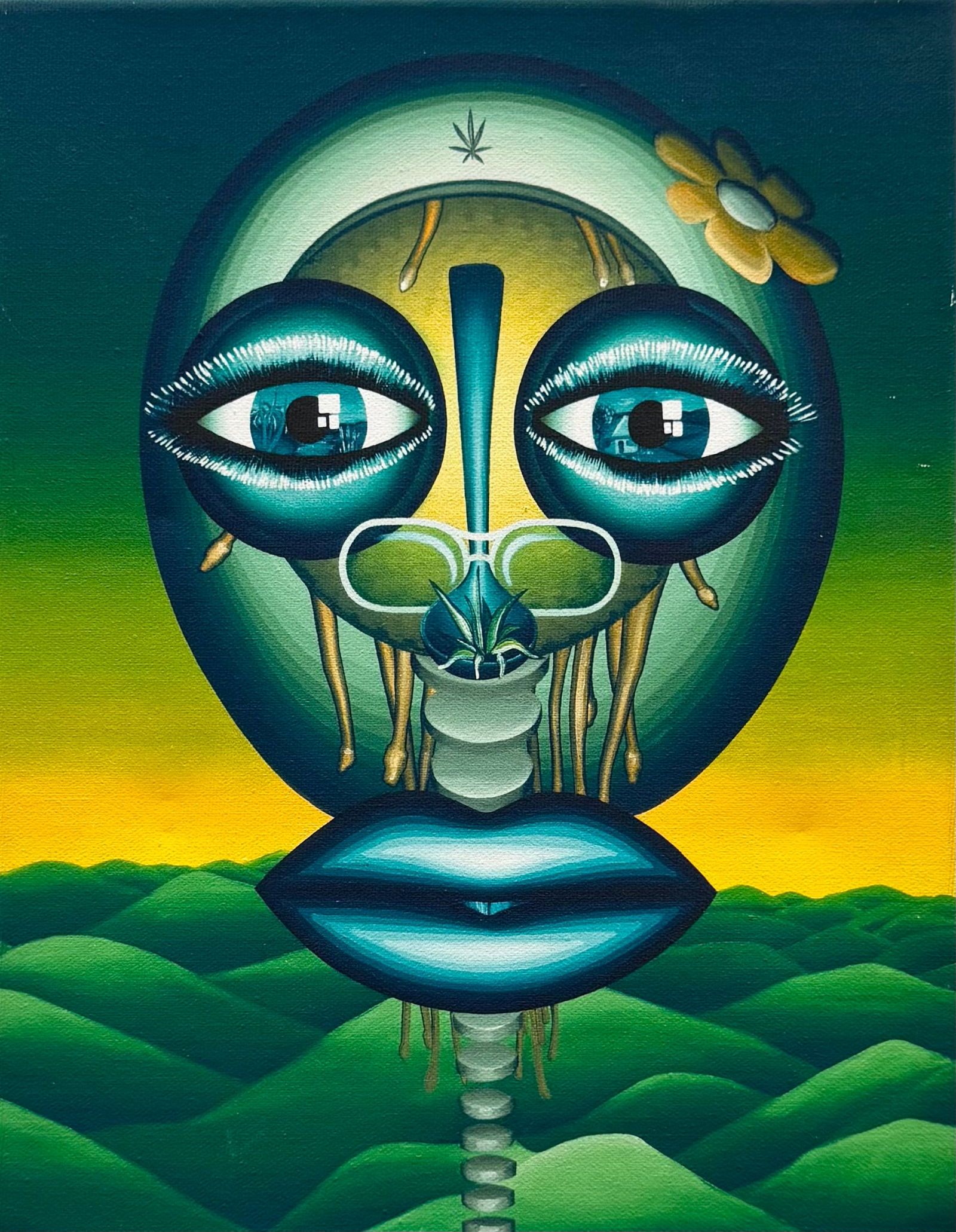 JOSE JULIO PEREZ 20th c Cuban American Surrealist Abstract (1 of 2)