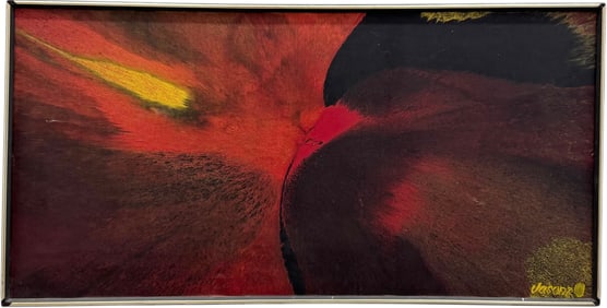 Large American School Abstract Expressionist Painting Signed