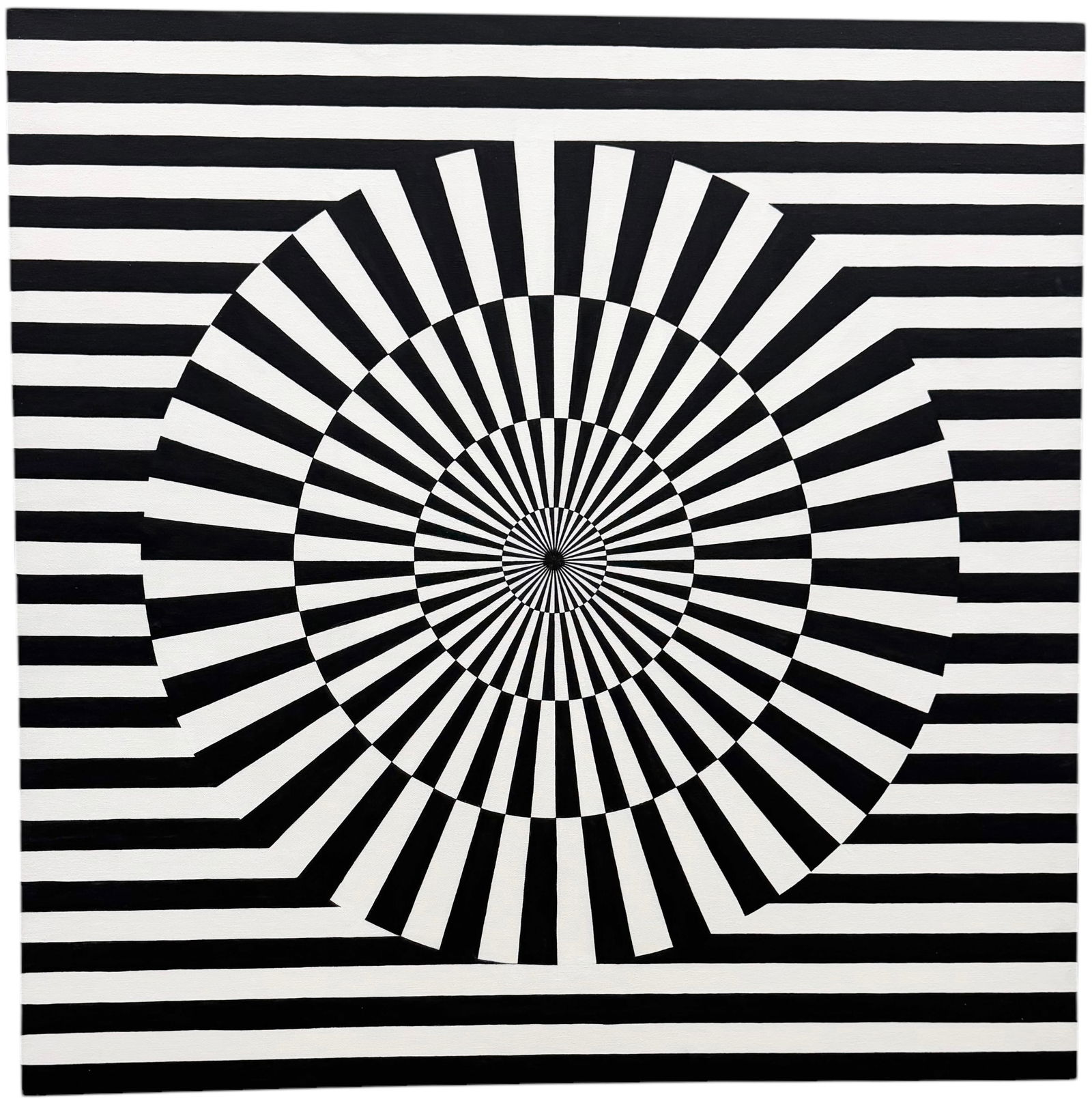 TIM RAY FISHER (20th c, American) Black & White Op Art Abstract (1 of 4)