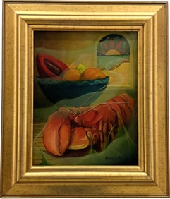 JUAN A NAVARETTE (b. 1952, Cuban) Still Life With Lobster Oil On Canvas