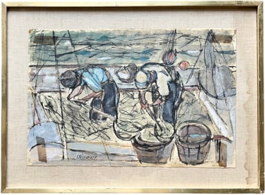 LOUIS NISONOFF (1907-1979, American) Workers, WPA Artist