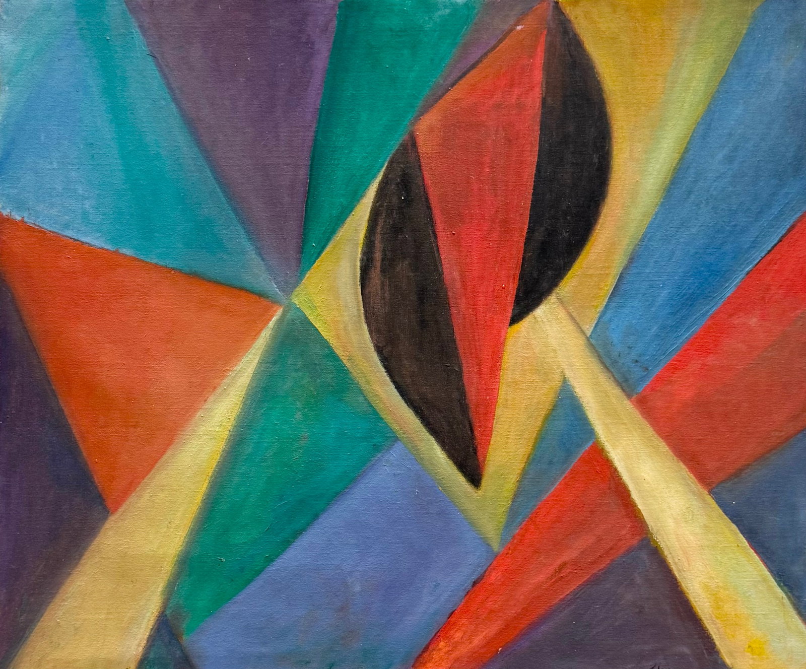 FLORENCE KREIGER (1919-2011, American) Mid-Century Abstract: Oil on canvas 36 x 30 in