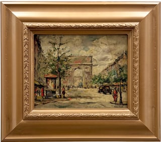 ANDRE PICOT (1910-1992, French) Paris Scene, Arc de Triomphe