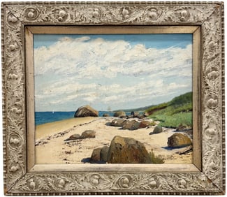 RACHEL BEEBE (1897 - 1996) Long Island New York Beach Landscape Nicely Framed