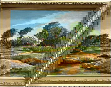 ESTEBAN QUINTERO (20th c, Peru) Peruvian Landscape "Morichal"