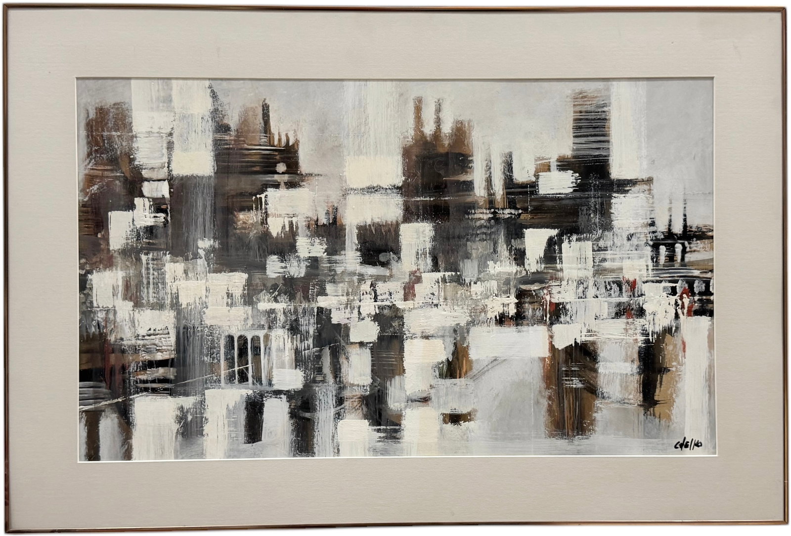PAUL CHELKO (1933-2007, American) Abstract, Atlanta Georgia Artist: Mixed media 28 3/4 x 17 3/4 in, 36 x 24 in (framed)