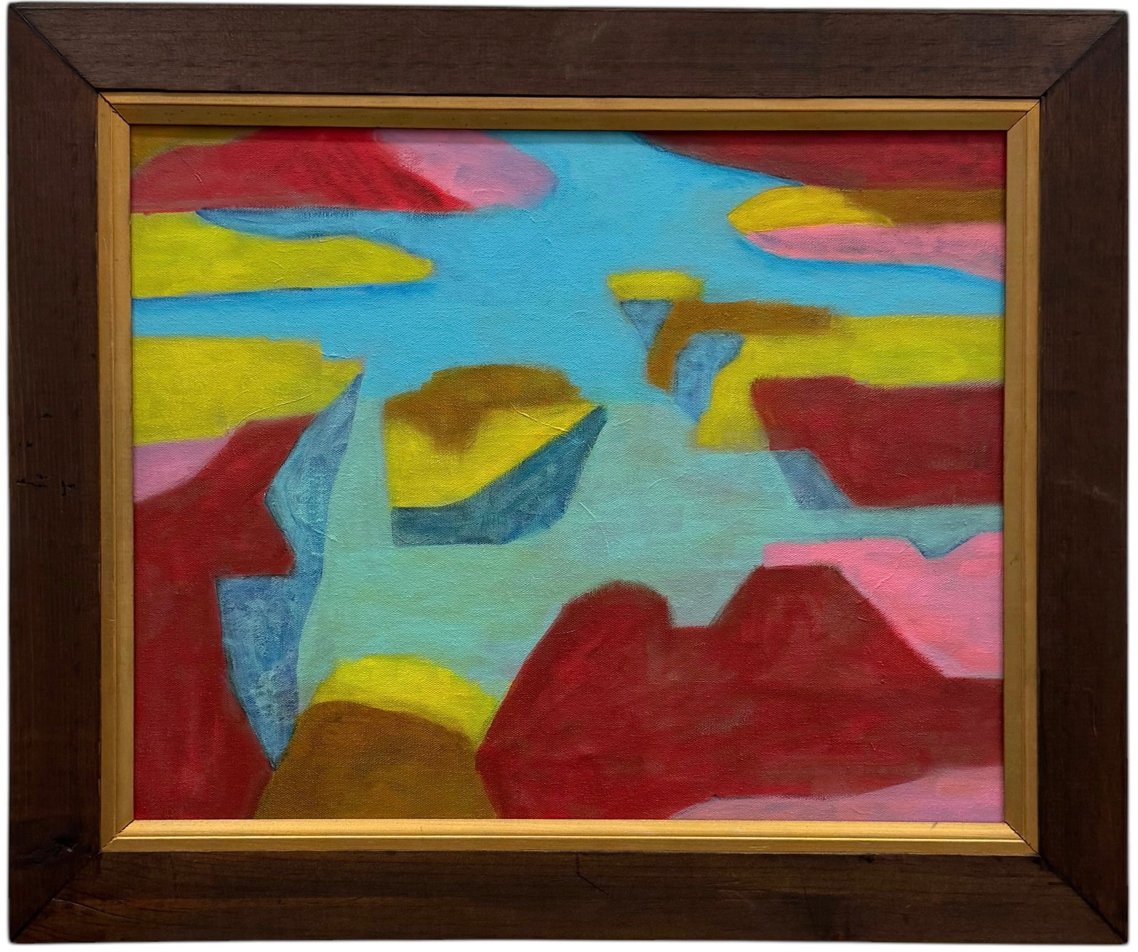 TIM RAY FISHER (20th c, American) "Cano Cristales" Abstract: Acrylic on canvas 20 x 16 in, 24 x 20 in