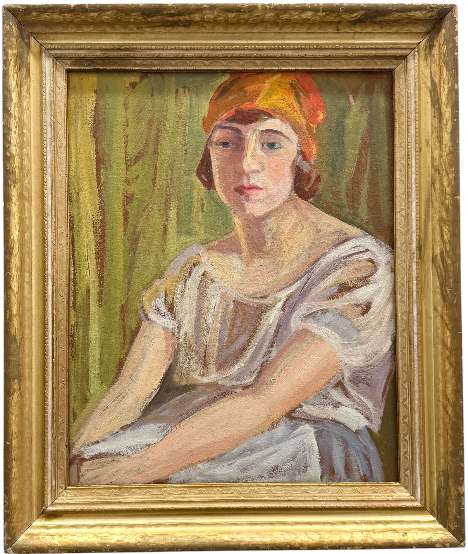 Nicely Framed 1920's American School Art Deco Portrait Of A Woman (1 of 2)