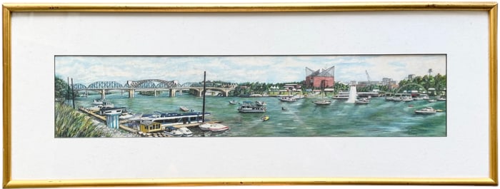 VERA SUSAN MILLER (20th c, American) "Riverbend" Tennessee Artist, Nicely Framed