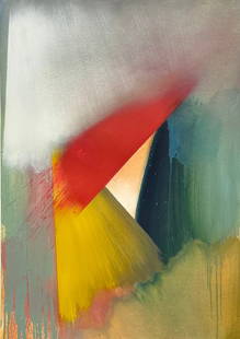 RICHARD SABA (b. 1946, American) Large Abstract, Gallery Labels Verso: Oil on paper 39 x 27.5 in, 54 x 42 in (framed)