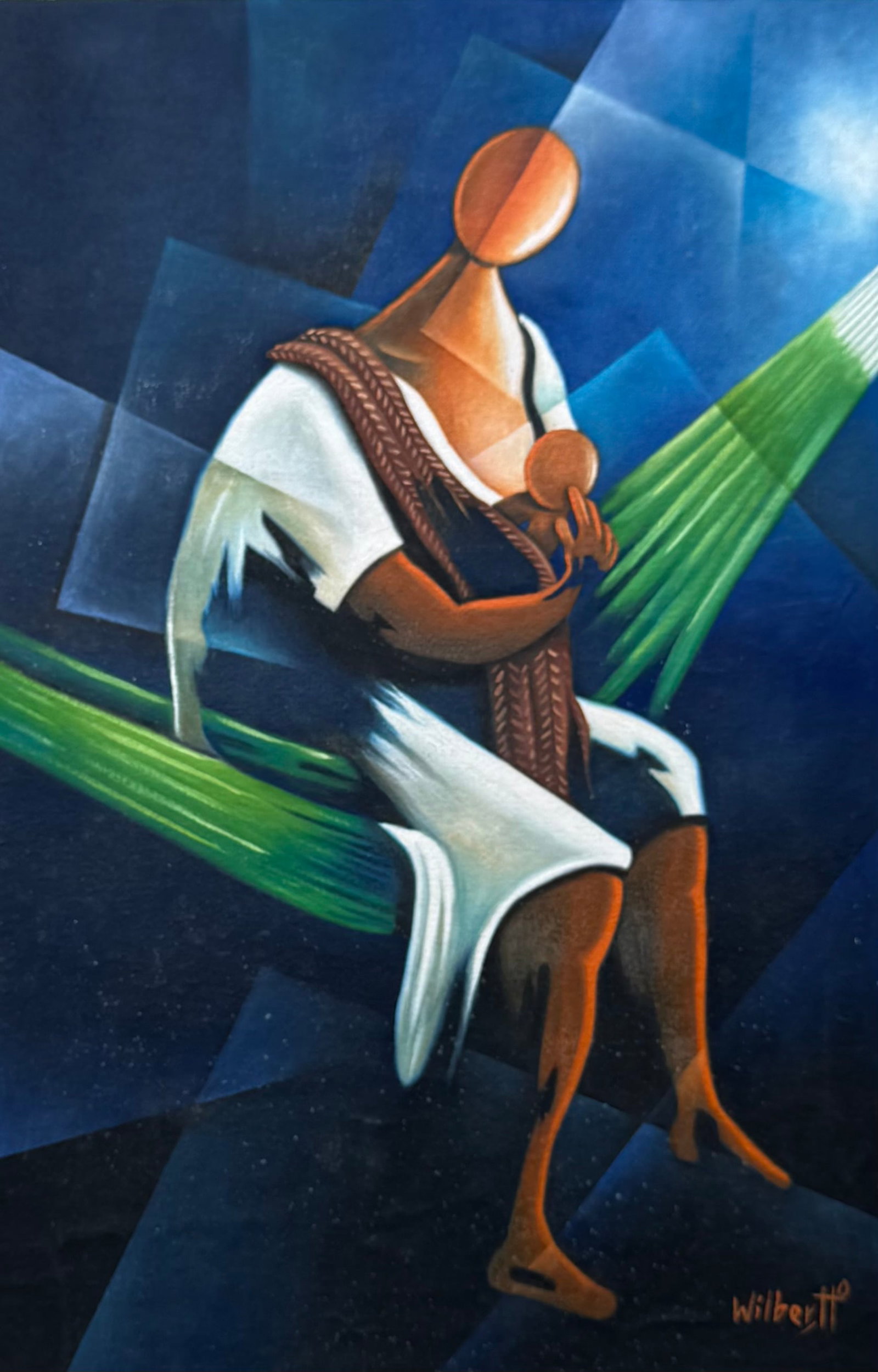 WILBER HERERRA ORTIZ (20th c, Mexico) Merida Artist, Cubist Oil On Board: Oil on board 20 x 13 1/4 in