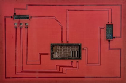 XENIA FORTIN (1929-1999, Yugoslavia) Fort Lauderdale Artist, Computer Board Assemblage