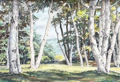 MICHAEL WHEELER (20th c American) Watercolor Landscape