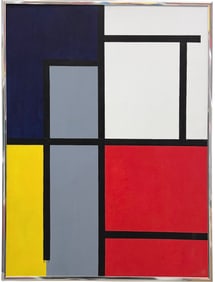 "Homage To Mondrian" Contemporary Abstract Painting
