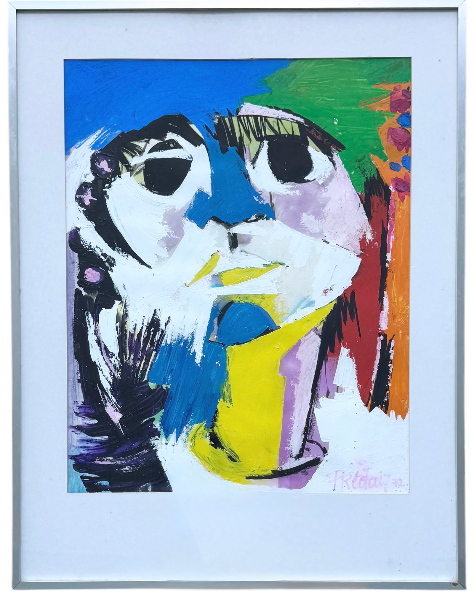 BERNADETTE PREDAIR (b. 1948, Belgium) Abstract: Mixed media 26 x 20.5 in, 35.5 x 27.5 in (framed)