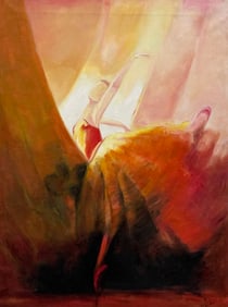 Large Contemporary Abstract Of A Dancer Signed