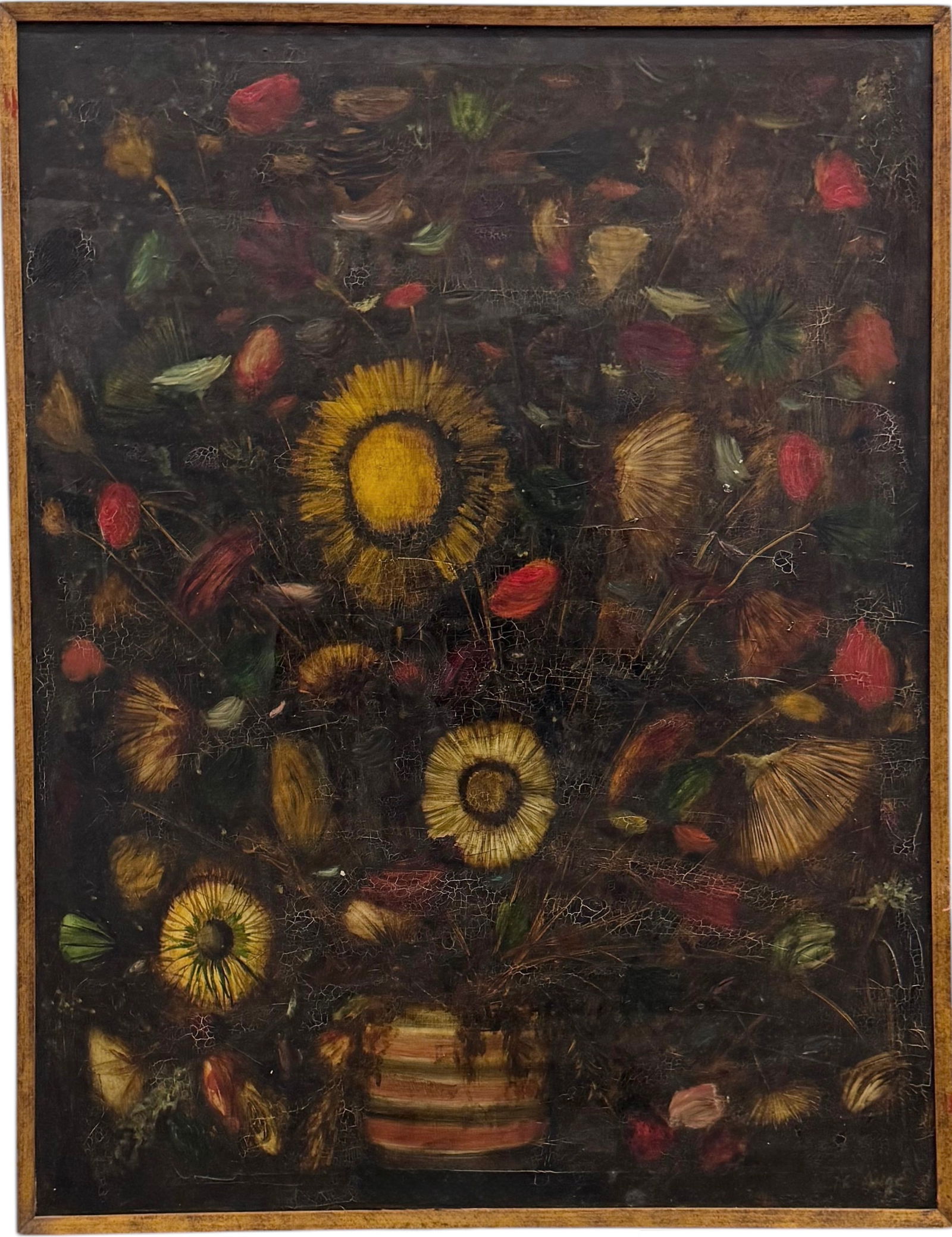 PHILIPPE AUGE (b. 1935, French) Large Mid-Century Floral Abstract (1 of 3)