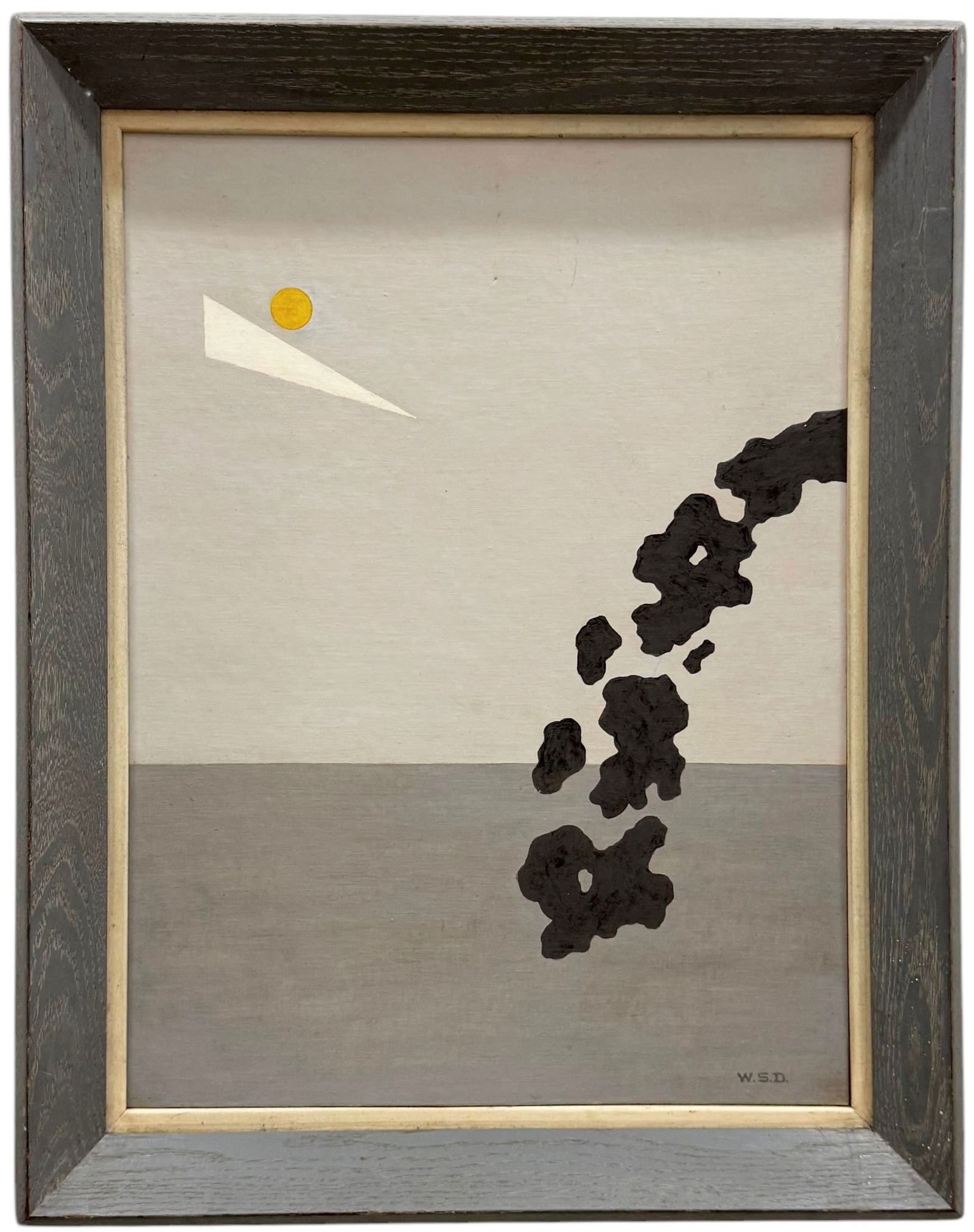 Mid-Century Minimalist Muted Tones Abstract With Shapes Signed With Monogram (1 of 4)