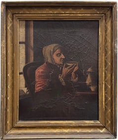 19th Century American Boston School Portrait Of A Woman In Quality Period Frame