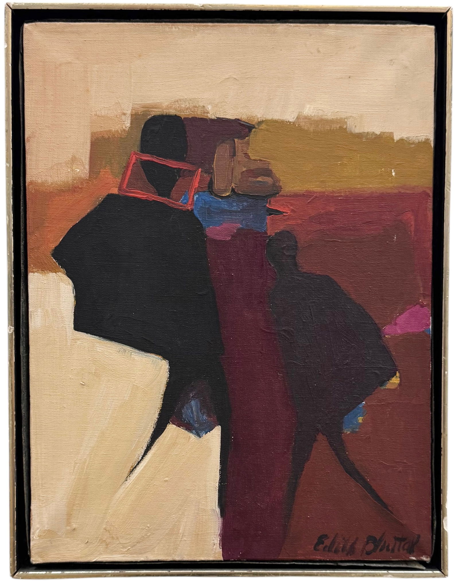 EDITH BLUTTAL (20th c, American) Abstract With Figures (1 of 2)