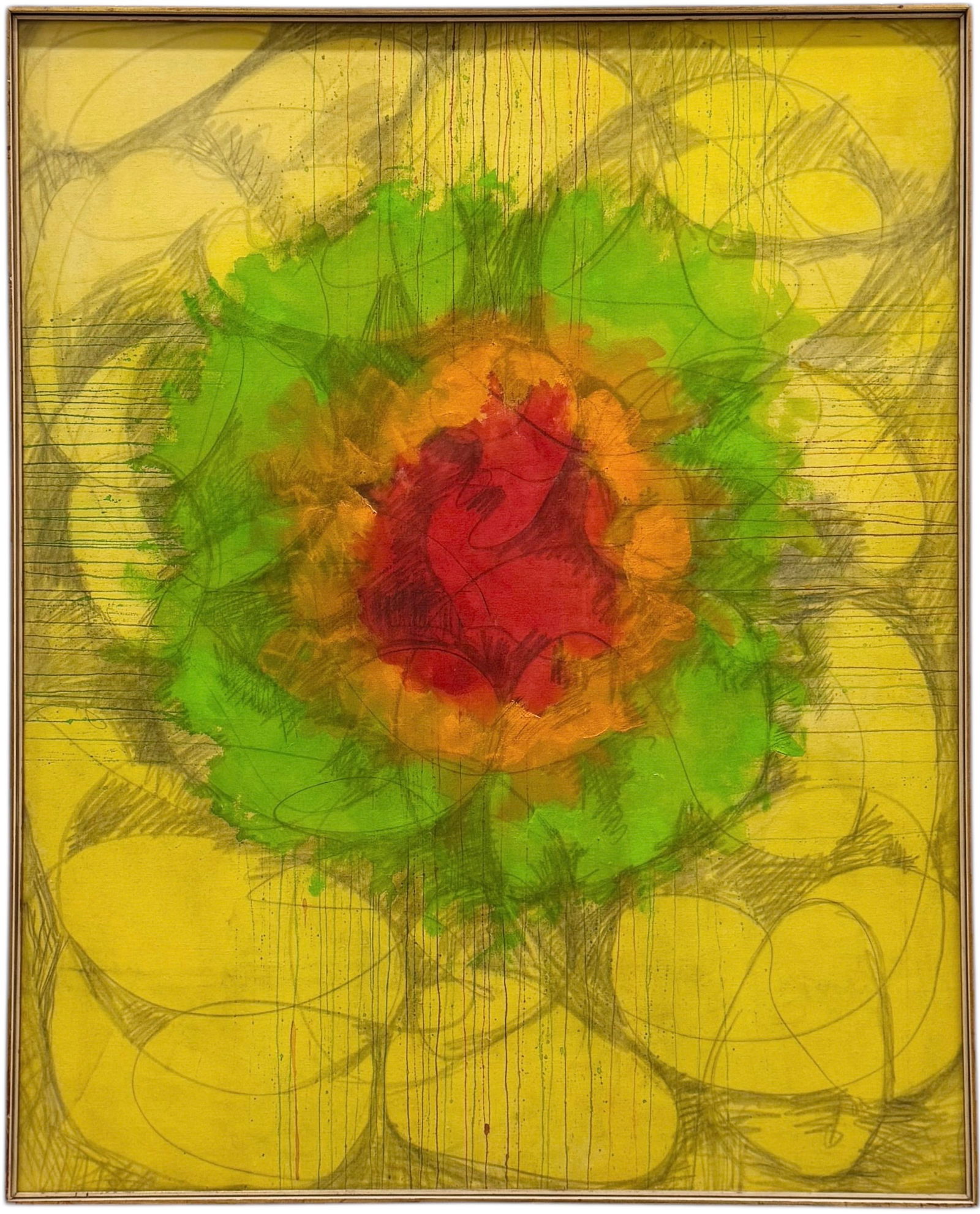 MONUMENTAL MId-Century Modern American School Color Burst Abstract Painting 55.5" (1 of 5)