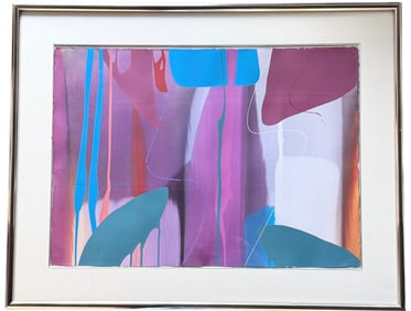 LAMAR BRIGGS (1935-2015, American) Abstract "Aztec Summer", Florida Artist, 1982