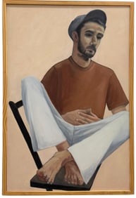 American Modernist Portrait Of A Seated Young Man