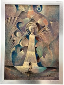 DANIEL MORALES Nicely Framed Latin American School Cubist, Florida Artist