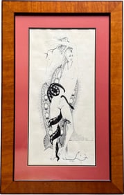 ROBERT BICKERS (20th c, American) Surrealist Ink Drawing