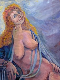 American School Nude Portrait Of A Woman Oil On Canvas