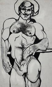 Vintage American School Black & White Portrait Of A Muscular Man, Gay Interest (1 of 2)