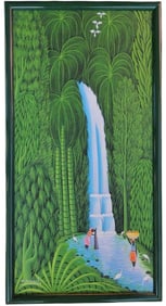 HENRI ROBERT BRESIL (1952-1999, Haitian) Landscape With Waterfall