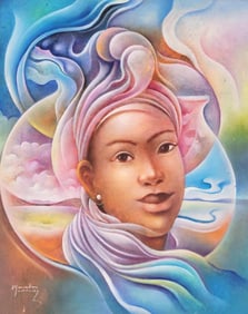 MERCEDES COACHY (20th c, Haitian) Portrait