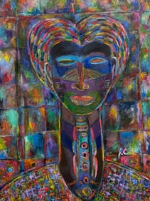 JOSEPH CANTAVE (b. 1963, Haitian) Figural Abstract