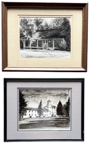 MONTY WANNAMAKER (20th c, American) Pair Of Tennessee Watercolors