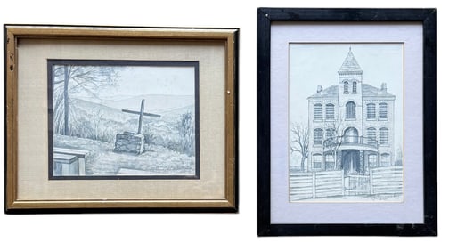 MONTY WANNAMAKER (20th c, American) Pair Of Tennessee Watercolors