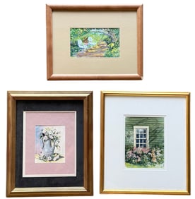 LISA TURNER (20th c, American) (3) Tennessee Country Watercolors