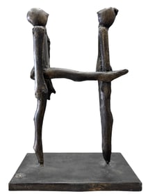 Contemporary Metal Sculpture Of Figures Man & Woman