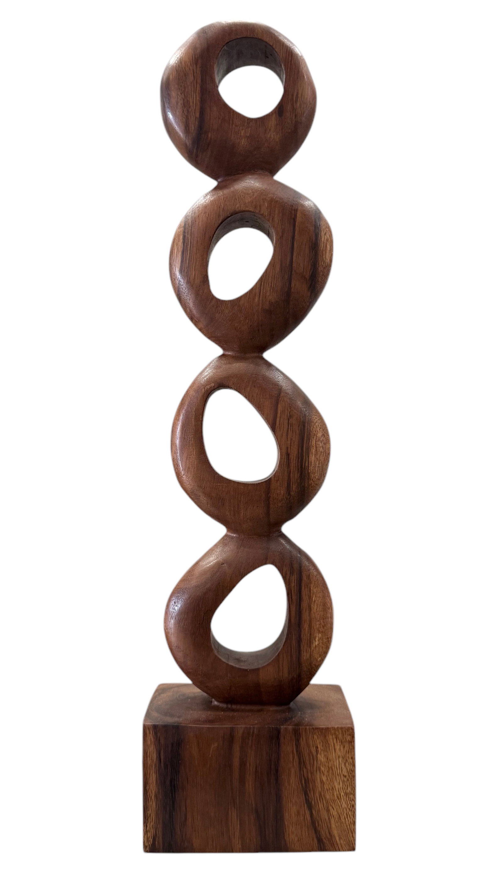 Contemporary Wood Sculpture 21": 21 x 5 x 3 in