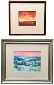 LISA TURNER (20th c, American) Tennessee Artist  (2) Watercolors