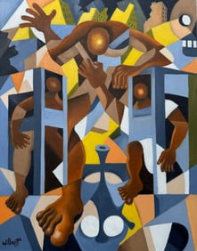 WILBER HERERRA ORTIZ (20th c, Mexico) Cubist Abstract, Merida Artist
