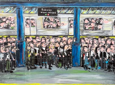 MICHAEL BLEZQUEZ (20th c, Cuban) Subway Miami-Havana